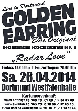 Golden Earring show poster April 26, 2014 Dortmund (Germany) - Westfalenhalle 2